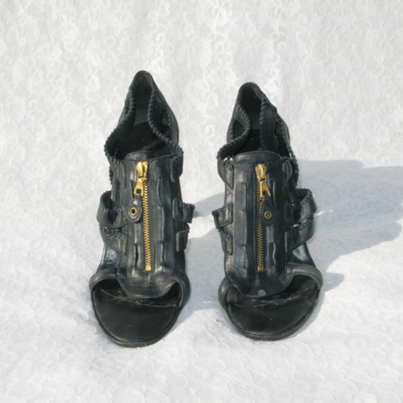 AUTHENTIC Balenciaga Black Bondage Leather High Heels - Picture 11 of 14